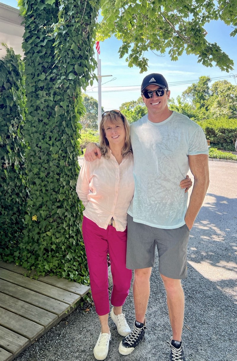 Mom and Sean under the ivy